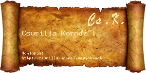 Csurilla Kornél névjegykártya